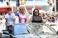 The couple proudly rode through Bloor St. at the 39th annual Toronto Pride parade on June 23 in Canada.