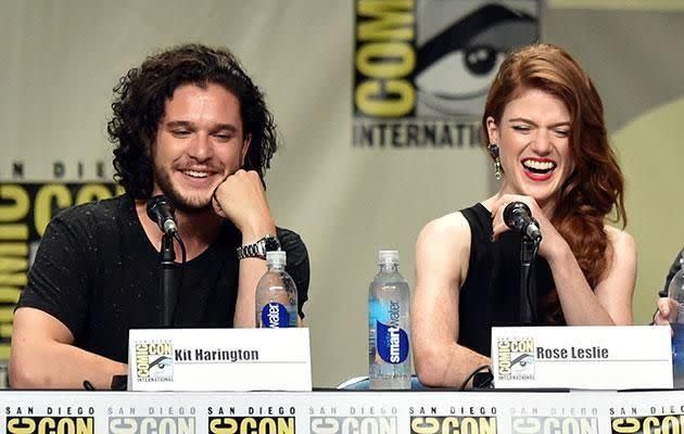 Their chemistry is clear, as they talked at a Game of Thrones panel. Source: Getty