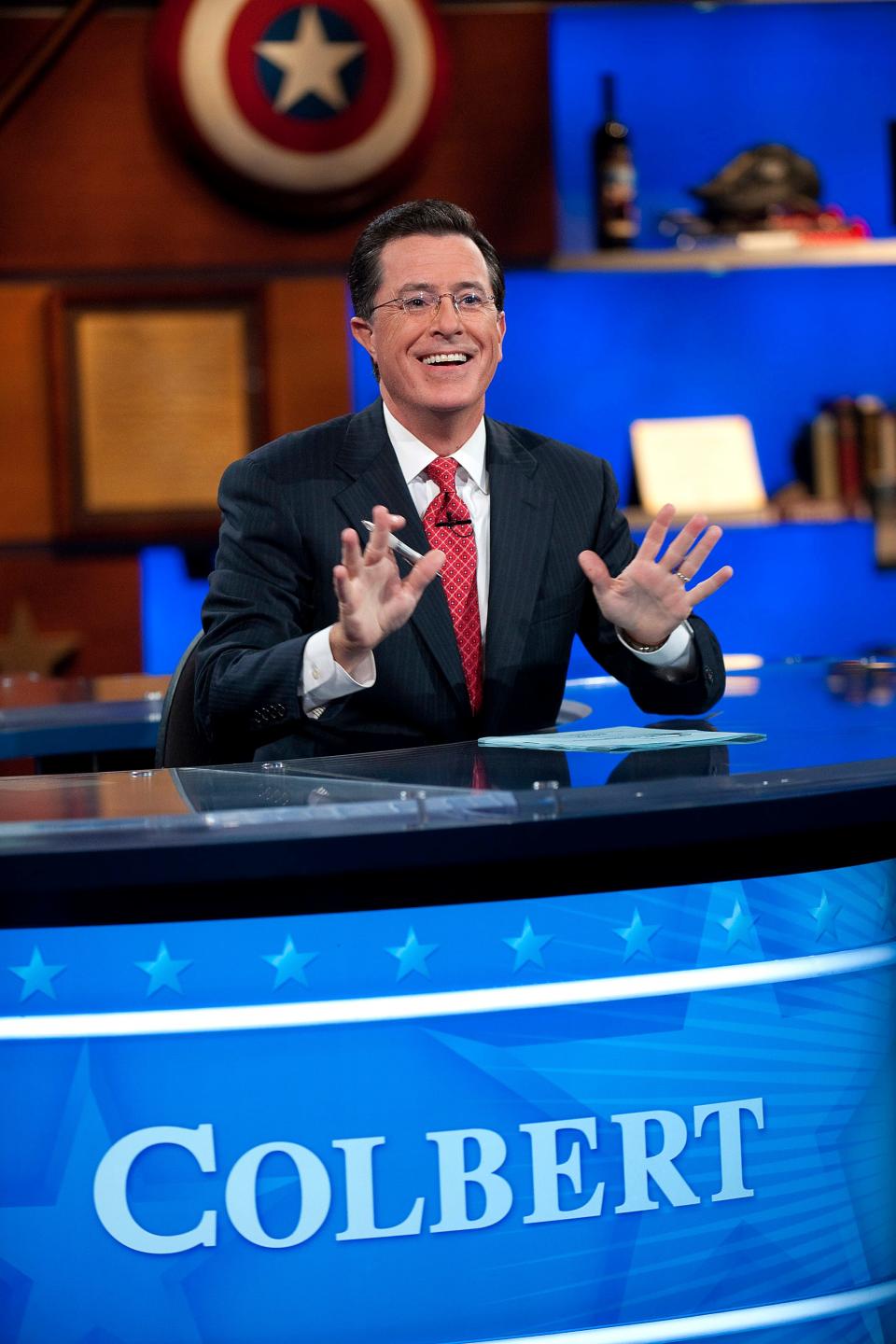 Host Stephen Colbert appears during the "Been There: Won That: The Returnification of the American-Do Troopscapeon" special of The Colbert Report in New York City.