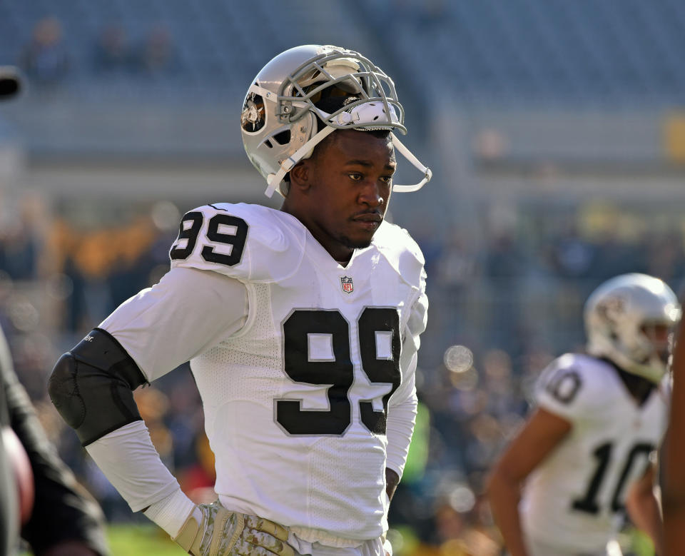 Aldon Smith 30, hasn't played NFL football since 2015. (George Gojkovich/Getty Images)