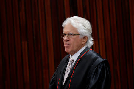 Judge Napoleao Nunes Maia attends a meeting at the Supreme Electoral Court (TSE) to debate whether to annul the Rousseff-Temer ticket in the 2014 election for receiving illegal campaign donations, in Brasilia, Brazil April 4, 2017. REUTERS/Ueslei Marcelino