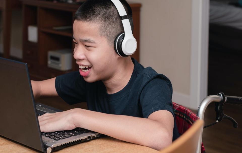 <span class="caption">One parent of a child with physical disabilities said their child preferred online learning because 'his physical disabilities aren’t a barrier to inclusion ... '</span> <span class="attribution"><span class="source">(Shutterstock)</span></span>