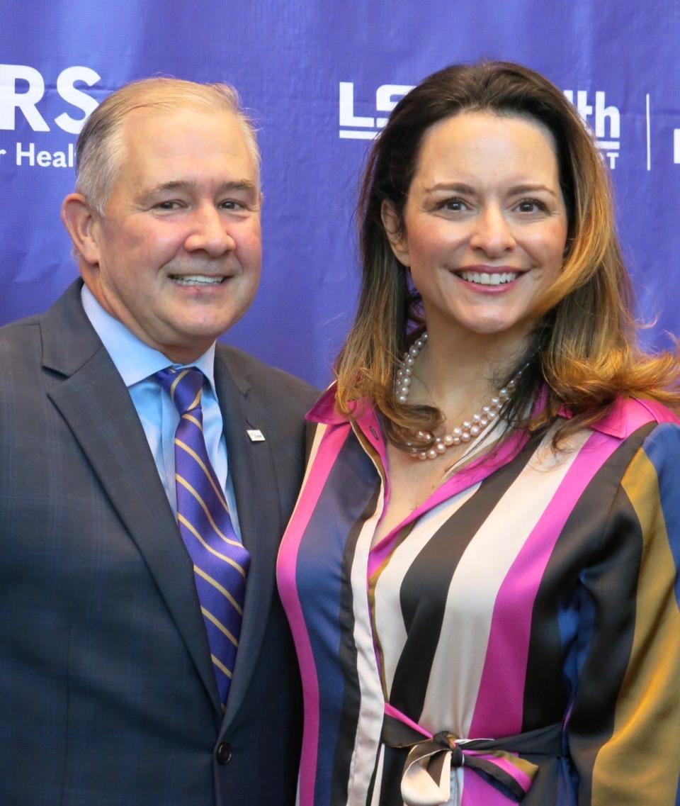 Ochsner CEO Chuck Daigle with wife Brandi Daigle at the LSUHS "Evening for Healers" on August 31, 2023.