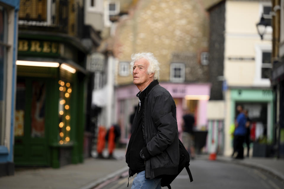 This image released by Searchlight Pictures shows Roger Deakins on the set of "Empire Of Light." (Parisa Taghizadeh/Searchlight Pictures via AP)