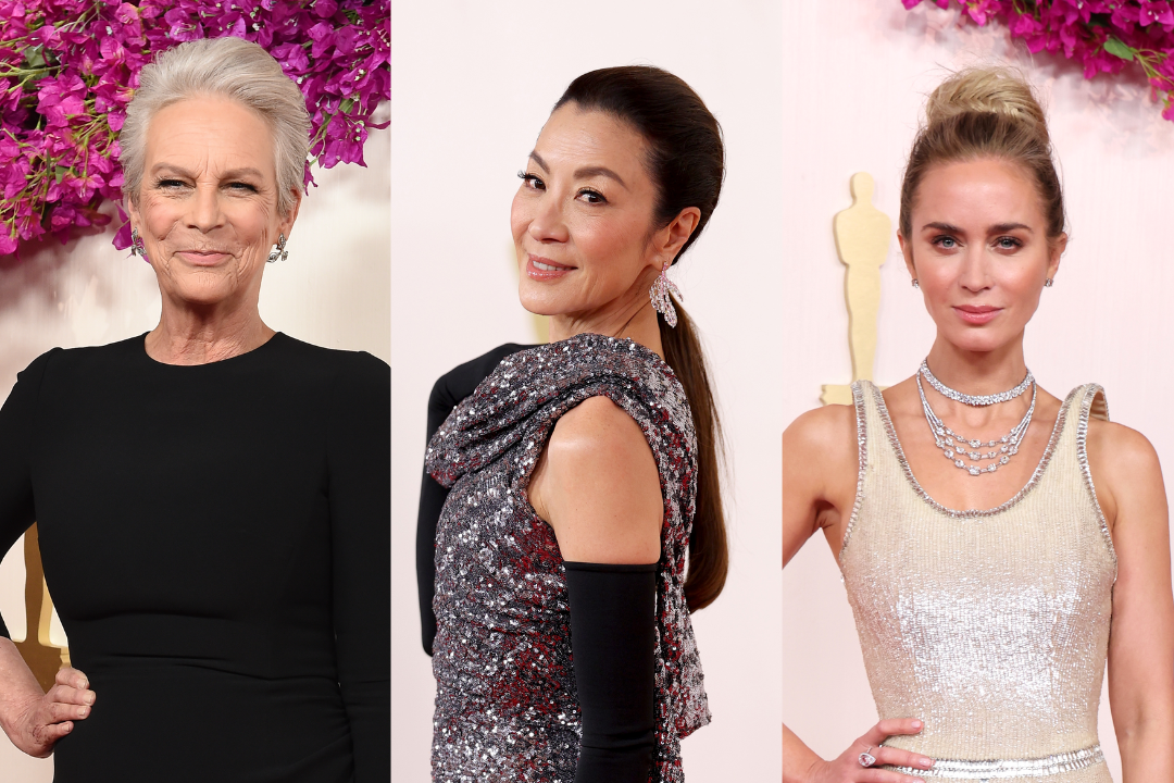 Celebrities like Jamie Lee Curtis, Michelle Yeoh and Emily Blunt are bringing glam to the 2024 Oscars. (Photos via Getty Images)