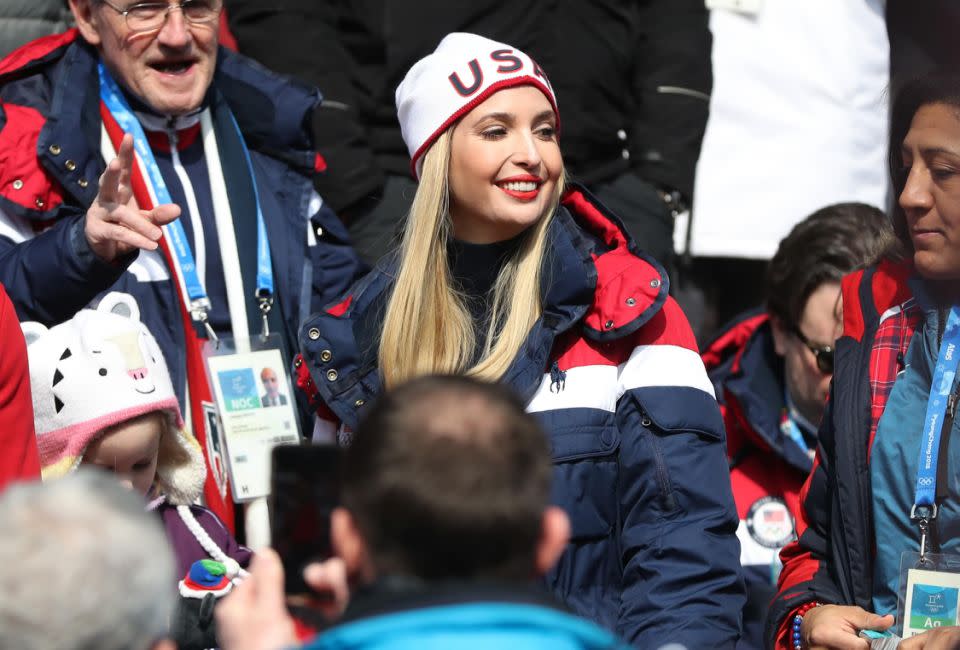 It comes as Ivanka is representing Team USA in South Korea at the Winter Olympics. Photo: Getty Images