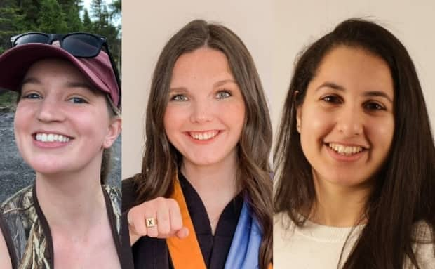 From left to right: Julia Campbell, Lauryn Reeves and Nour Houdeib all graduated from universities that did not hold in-person convocations for its 2021 graduates. (Submitted by Julia Campbell, Lauryn Reeves and Nour Houdeib - image credit)