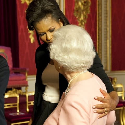 Michelle Obama and the Queen - Credit: Daniel Hambury/AP