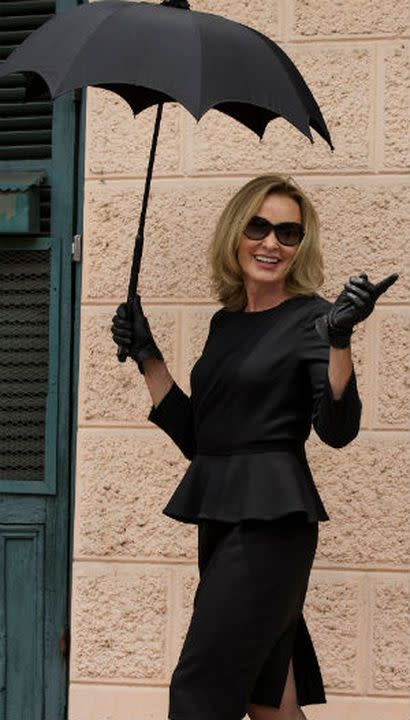 Jessica Lange en el set de American Horror Story