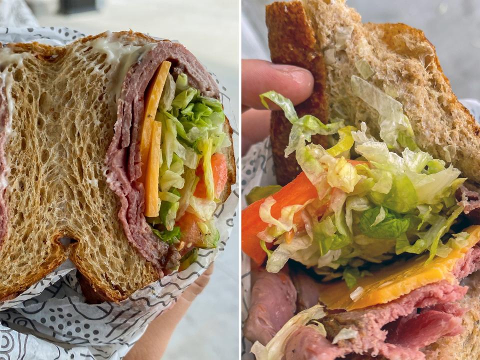 Close-ups inside the Publix sandwich