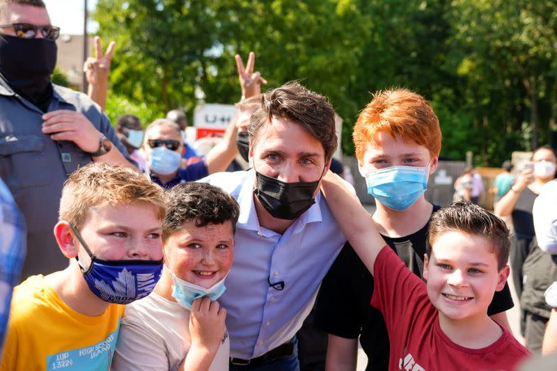 Canada's Prime Minister Justin Trudeau campaigns in London, Ontario