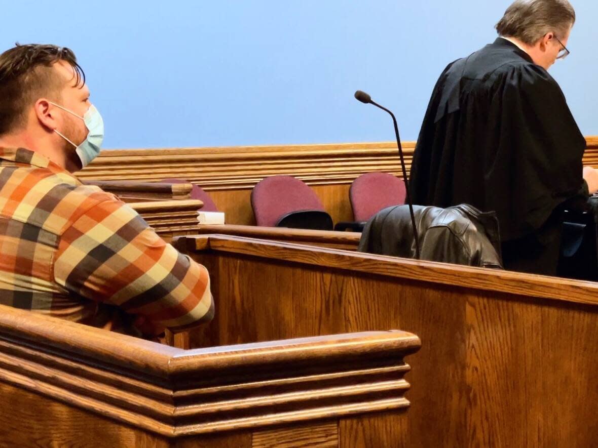 Vincent Ward, pictured in court Wednesday, is on trial for the murder of Vincent Belanger-Dompierre, who was shot at some point overnight from April 25 to 26, 2018. (Heidi Atter/CBC - image credit)