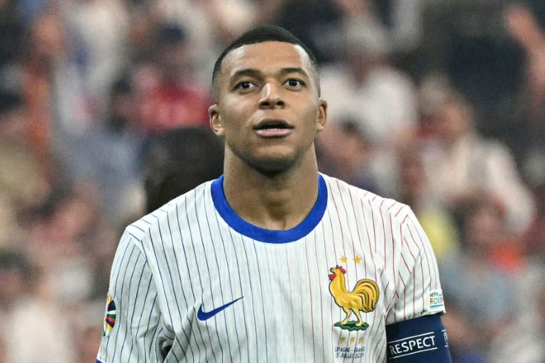 L'attaquant vedette de l'équipe de France Kylian Mbappé, lors de la demi-finale de l'Euro perdue contre l'Espagne, le 9 juillet à Munich (JAVIER SORIANO)