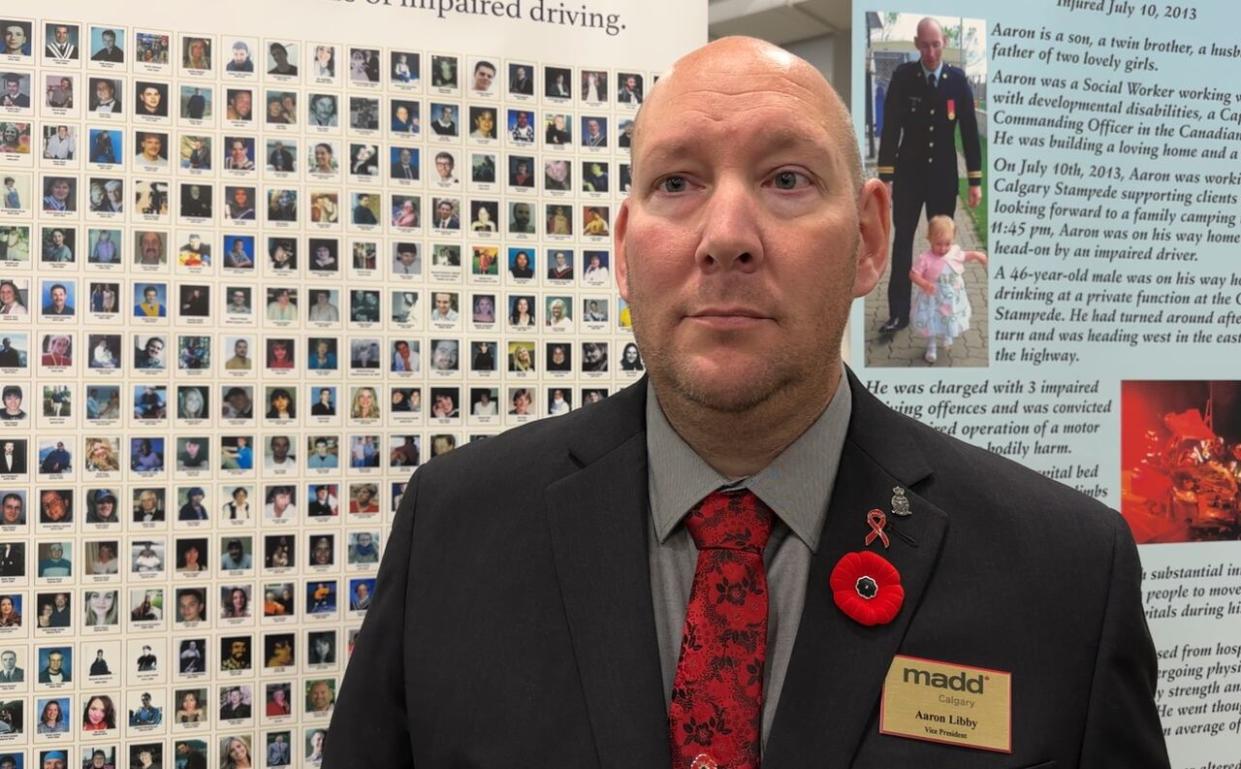 Aaron Libby was driving home when he was hit head-on by a drunk driver in 2013. He's sharing his story to raise awareness over the holiday season. (Dan McGarvey/CBC - image credit)