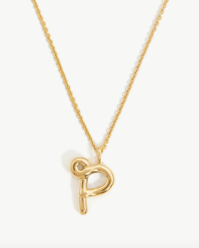 Curly Molten Initial Pendant Necklace