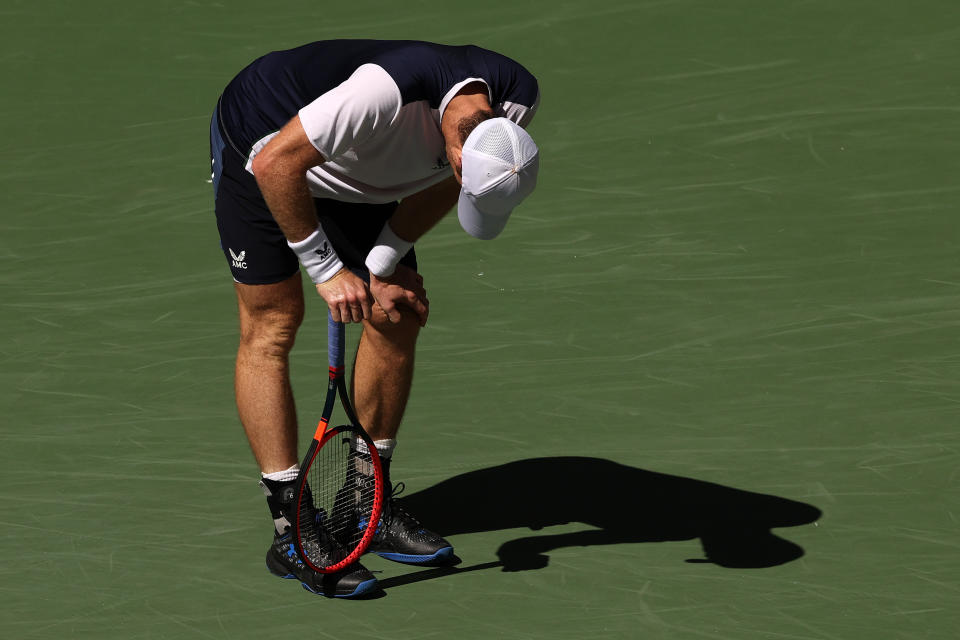 Andy Murray, pictured here in action against Grigor Dimitrov at the US Open.
