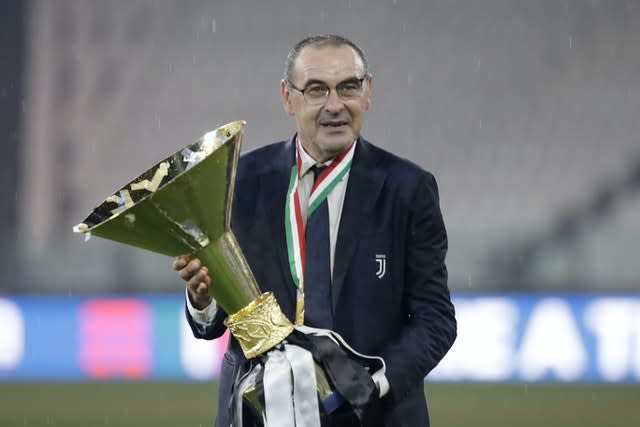 Maurizio Sarri led Juve to a ninth straight Serie A title 