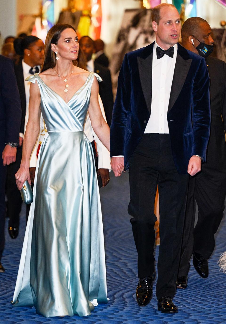 Prince William, Duke of Cambridge and Catherine, Duchess of Cambridge attend a reception hosted by the Governor General at Baha Mar Resort on March 25, 2022 in Nassau, Bahamas.