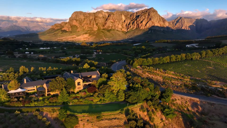 This equinox means fall is coming in the Southern Hemisphere. This is an evening aerial view of the Tokara Wine Estate below the Drakenstein Mountains in Stellenbosch, South Africa. - David Silverman/Getty Images