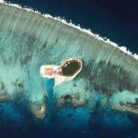 Satellite photo shows Chinese-controlled Tree Island, part of the Paracel Islands group in the South China Sea, November 2016. Planet Labs/via REUTERS