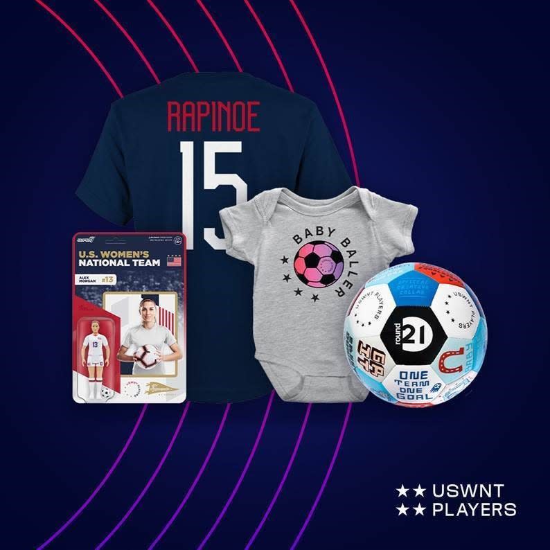 A sampling of items available at the U.S. Women’s National Team Players Association online store.