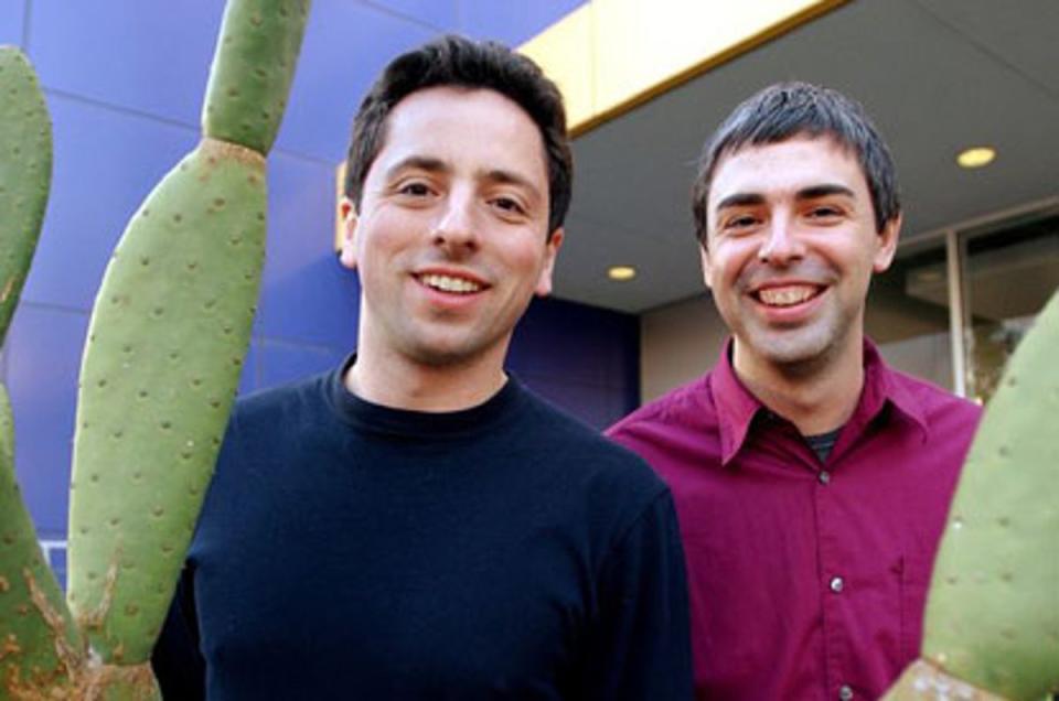 Sergey Brin, left, and Larry Page, right