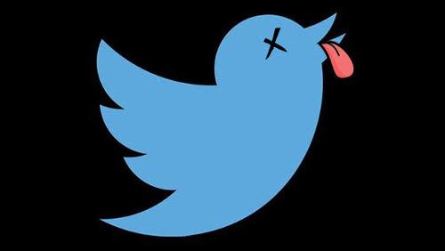 Twitter logo with dead bird