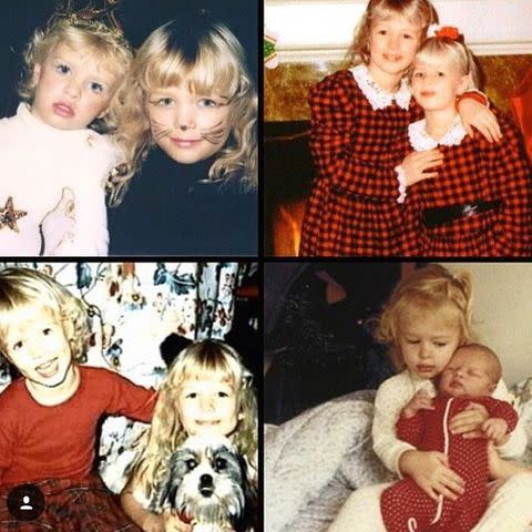 <p>Kathy Hilton/Instagram</p> A young Paris and Nicky Hilton