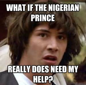 nigerian prince scam meme