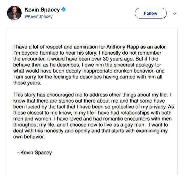 The actor's statement on Twitter.