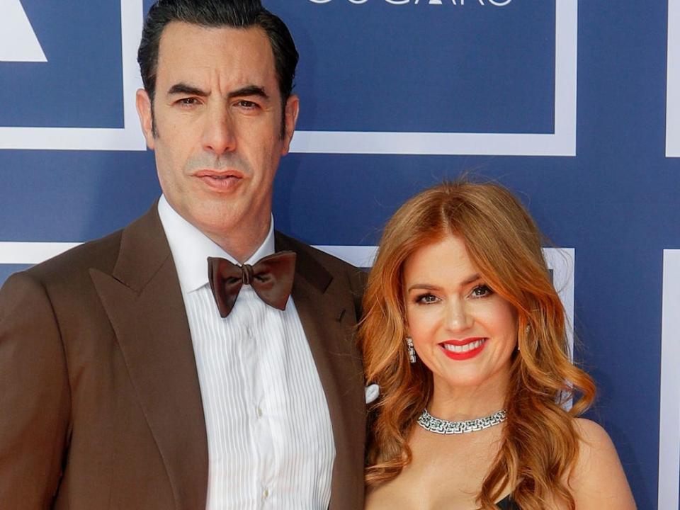 Sacha Baron Cohen and Isla Fisher oscars 2021