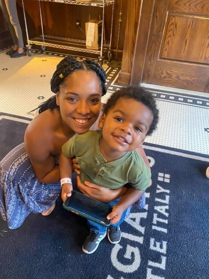 Stephanie Moss and her son.