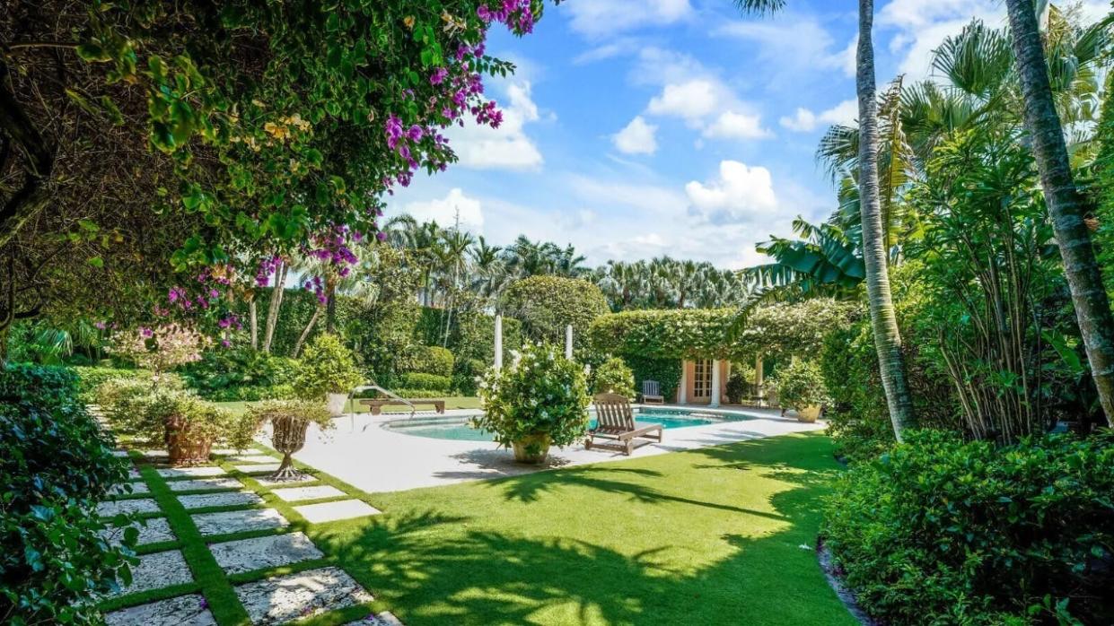 The Palm Beach estate that just changed hands for a recorded $20 million at 960 S. Ocean Blvd. comprises a double lot, half of which is used for the pool, cabana, gardens and a side lawn.