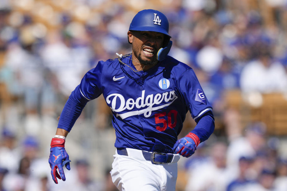 Los Angeles Dodgers' Mookie Betts is one of the favorites for NL MVP this season. (AP Photo/Carolyn Kaster)