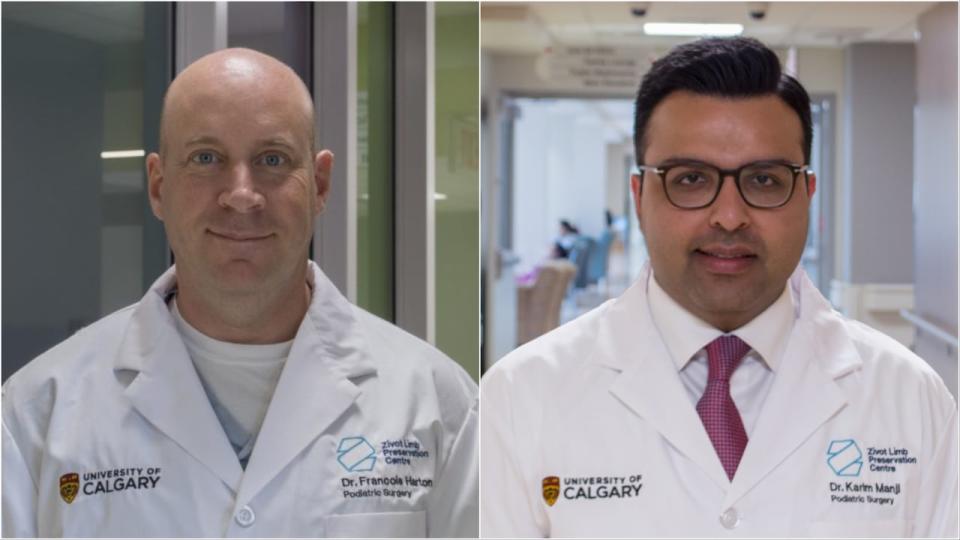 Dr. Francois Harton and Dr. Karim Manji are podiatric surgeons at the Zivot Limb Preservation Centre at Peter Lougheed Centre.