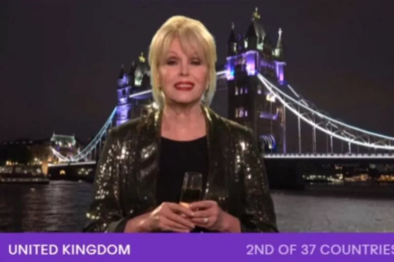 Dame Joanna Lumley during the Eurovision Song Contest 2024 grand final