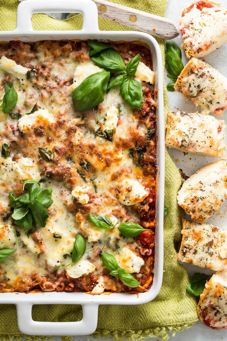 Easy Three-Cheese Vegetarian Lasagna