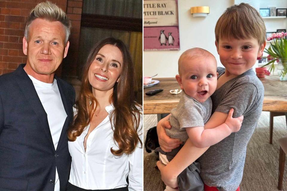 <p>Dave Benett/Getty; Tana Ramsay/instagram</p> Gordon Ramsay with wife Tana and sons Jesse and Oscar 