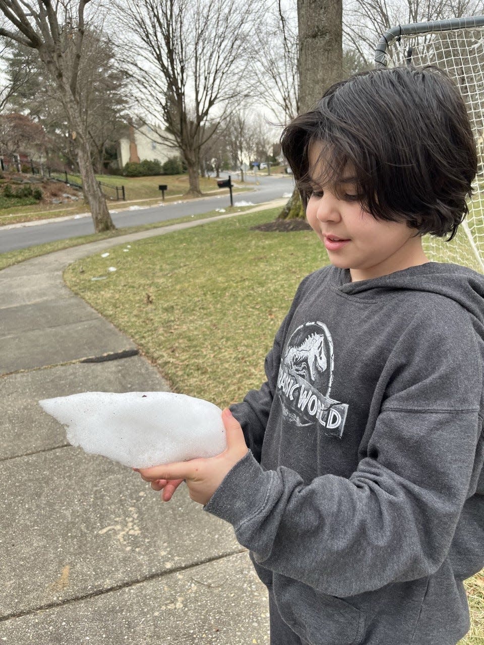 Leon Rey, 9, moved from Texas to Maryland last year. His mother said Leon loves the changing of the seasons and the snow he rarely experienced in Texas.