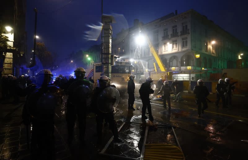 Clashes in Brussels after the World Cup football match between Belgium and Morocco