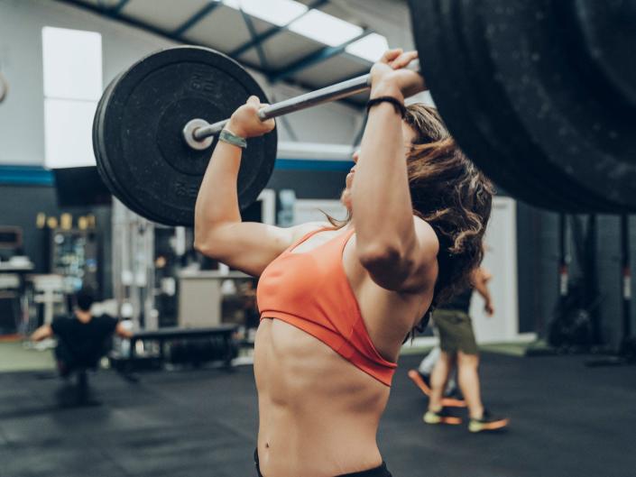 strong weight lifting woman
