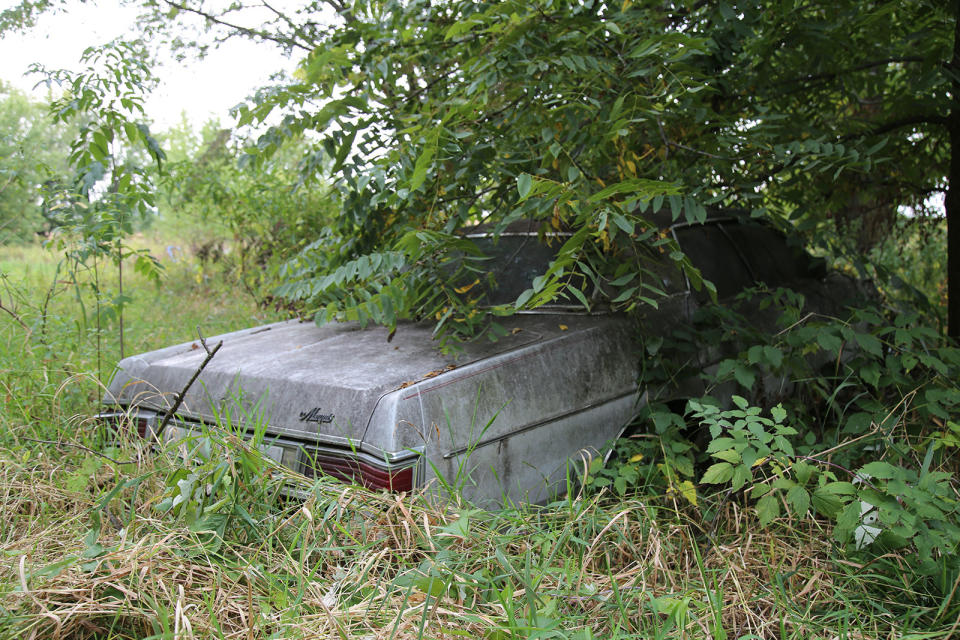 <p>It looks like a good polish is all that’s needed to get this Mercury Marquis four-door sedan back on the road. However, this is definitely its best angle. What you can’t see in this picture is the <strong>missing front end</strong>. It’s a late second-generation car, probably a 1978.</p><p>The Marquis, which was Mercury’s version of the Ford LTD, was in production from 1967 to 1986, starting as a full-size car and becoming mid-size for the final four years of its existence.</p>