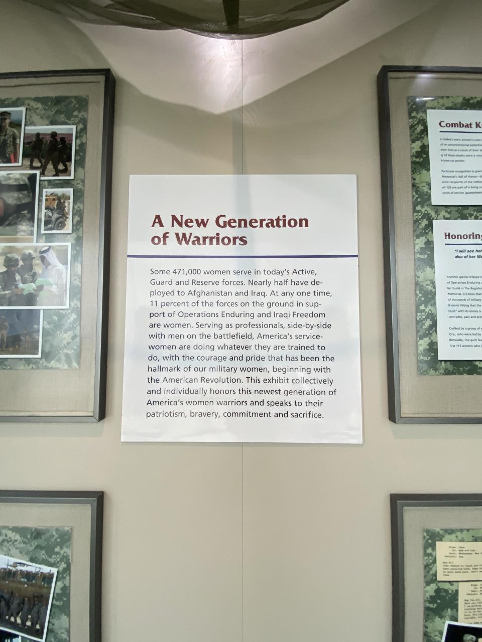 A special tribute exhibit at the Military Women's Memorial on Jessica Ellis and the women military soldiers killed in action during the Global War on Terror. / Credit: Military Women's Memorial