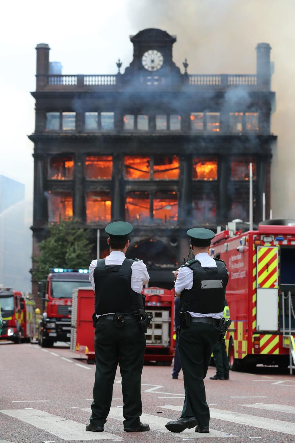 The historic five-storey Bank Buildings was hit by fire in 2018 (Liam McBurney/PA) (PA Archive)