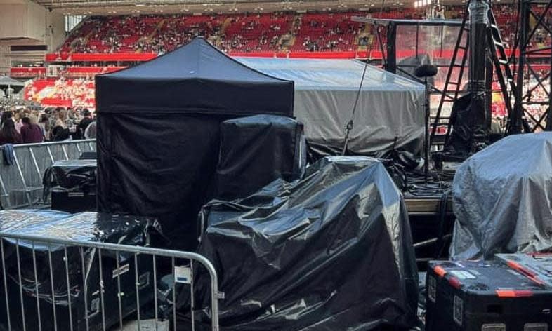 <span>Young fans excited to see Taylor Swift found they were mainly looking at tarpaulins.</span><span>Photograph: Handout</span>