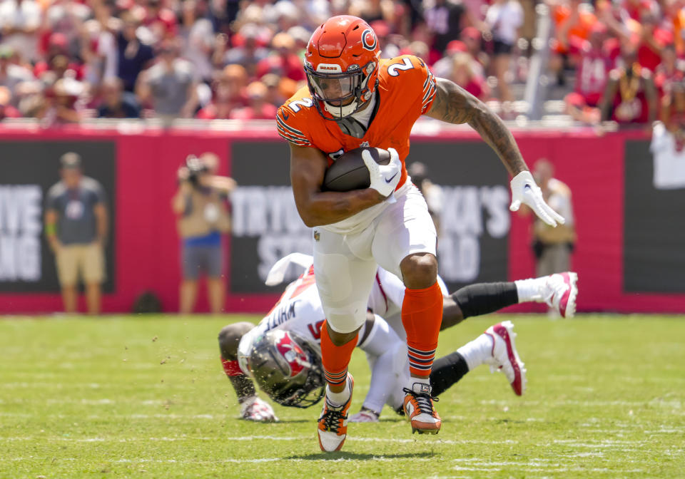 Fantasy managers might want to explore trading DJ Moore, who is coming off a solid game for a struggling Bears team. (Photo by Andrew Bershaw/Icon Sportswire via Getty Images)