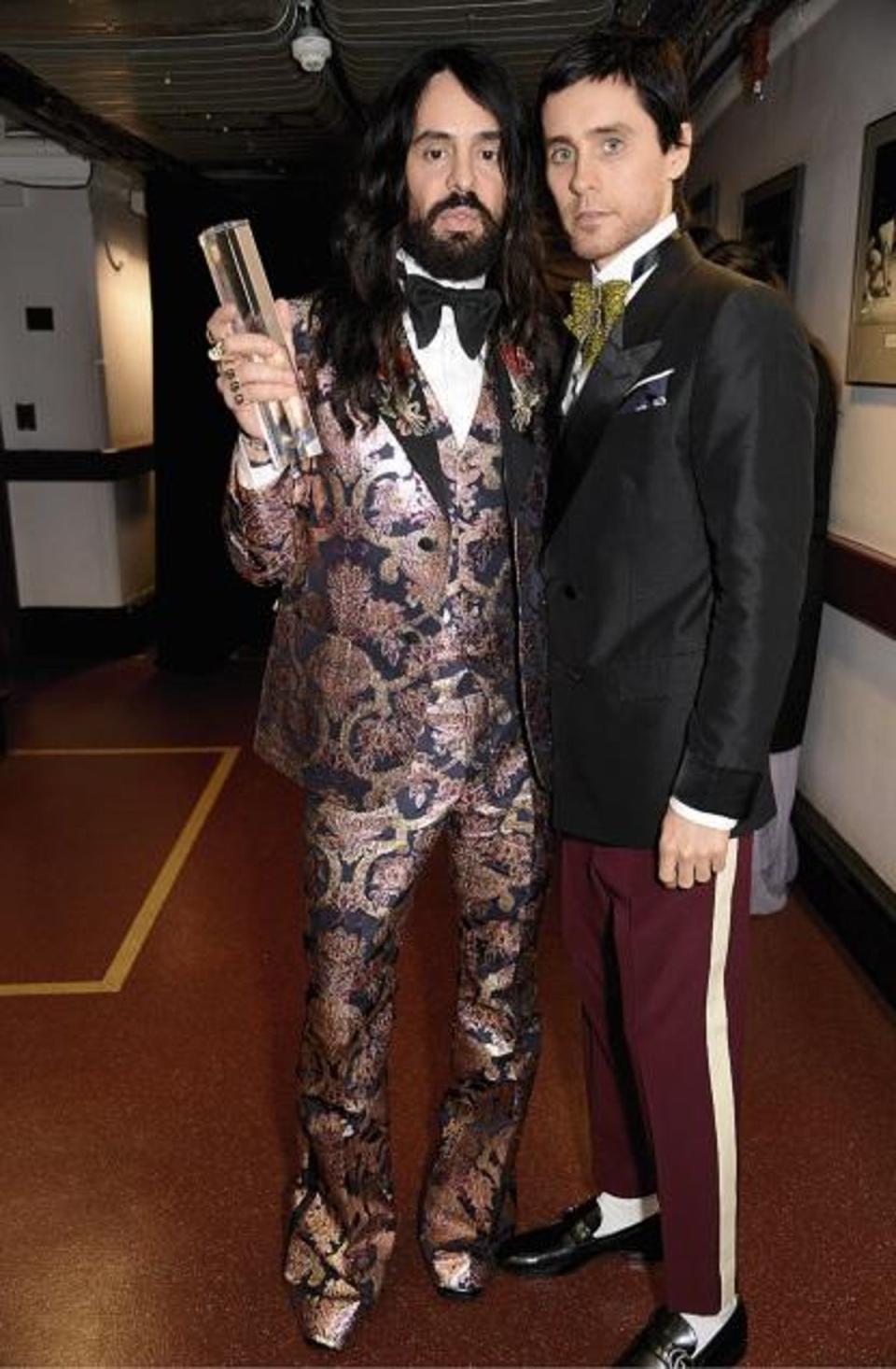 Alessandro Michele and Jared Leto at The Fashion Awards 2016, Press Room, Royal Albert Hall (Rex Features)