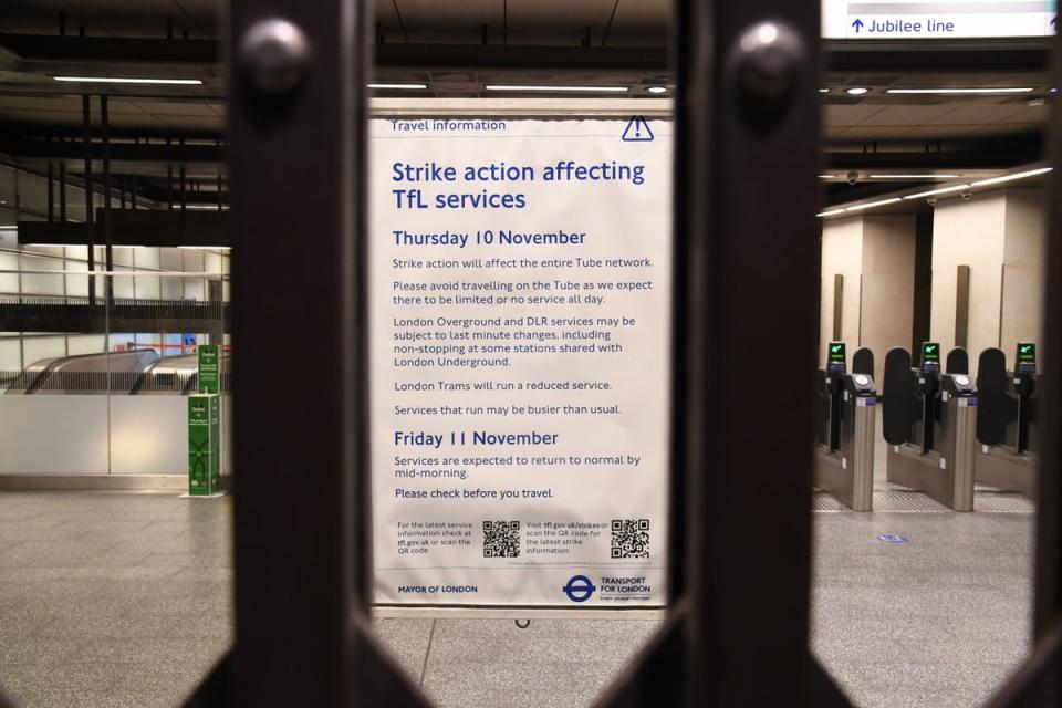 Tube underground strike Waterloo (Jeremy Selwyn)