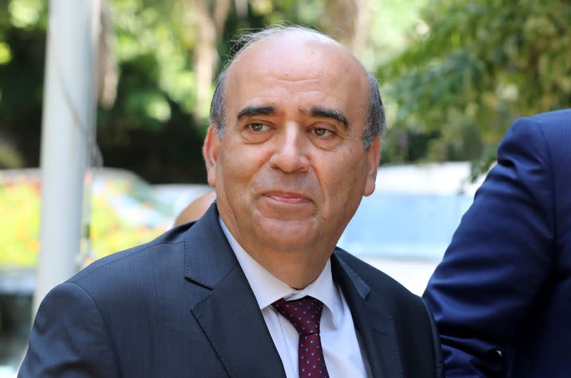 Wehbe, Lebanon's newly appointed foreign minister arrives at the Ministry of Foreign Affairs in Beirut