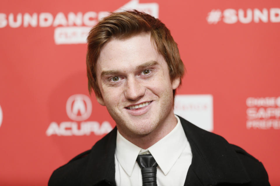 Cast member Eddie Hassell poses at the premiere of "jOBS" during the 2013 Sundance Film Festival on Friday, Jan. 25, 2013 in Park City, Utah. (Photo by Danny Moloshok/Invision/AP)